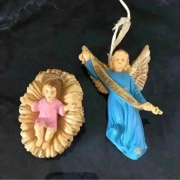 Vintage 50s 60s Art Plastic Nativity set made in Hong Kong. Complete 18-pc set - Picture 4 of 13